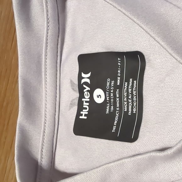 Hurley boys rashguard swim top swimsuit silver gray palm trees size XS 5 - Picture 3 of 4